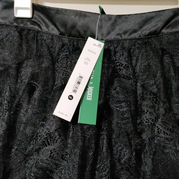 Aqua x Wicked NWT Whimsygoth Steampunk Witchy Y2K Lace Maxi Skirt Black Size M/L - Picture 5 of 14